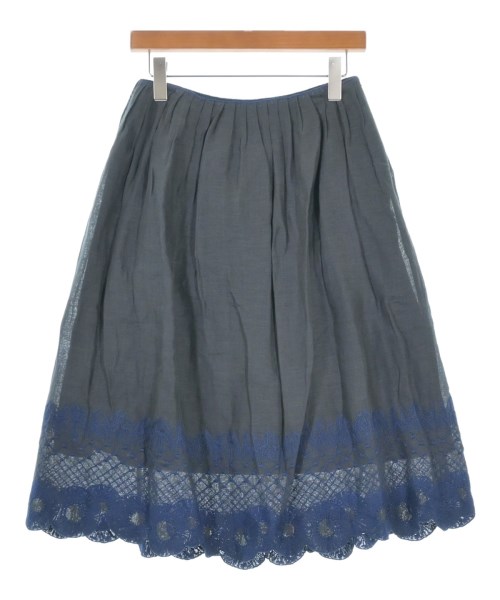 mina perhonen(ミナペルホネン)ひざ丈スカート 紺 サイズ:38(M位)/2200644114028