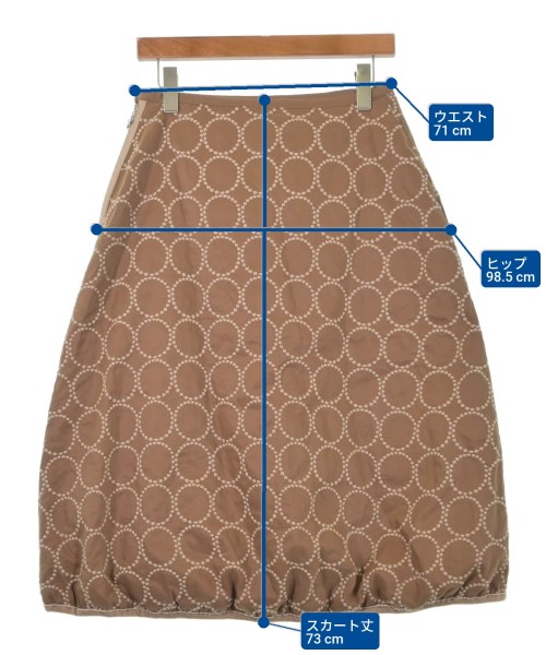 mina perhonen（ミナペルホネン）ひざ丈スカート 茶 サイズ:38(M位) レディース/2200617949114