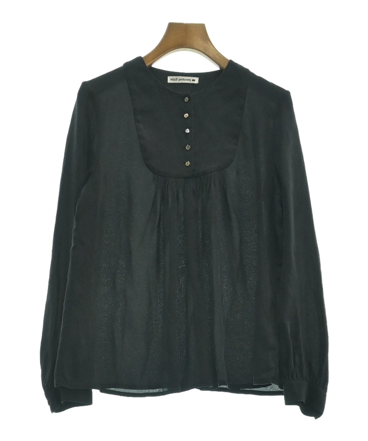 mina perhonen（ミナペルホネン）ブラウス 黒 サイズ:38(M位