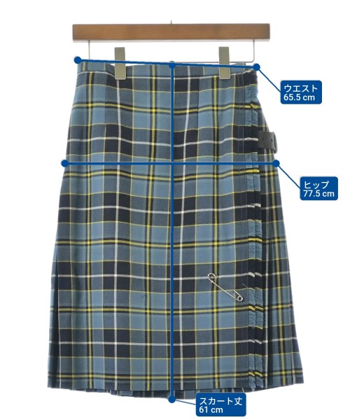 mina perhonen（ミナペルホネン）ひざ丈スカート 青 サイズ:-(S位) レディース/2200666282200