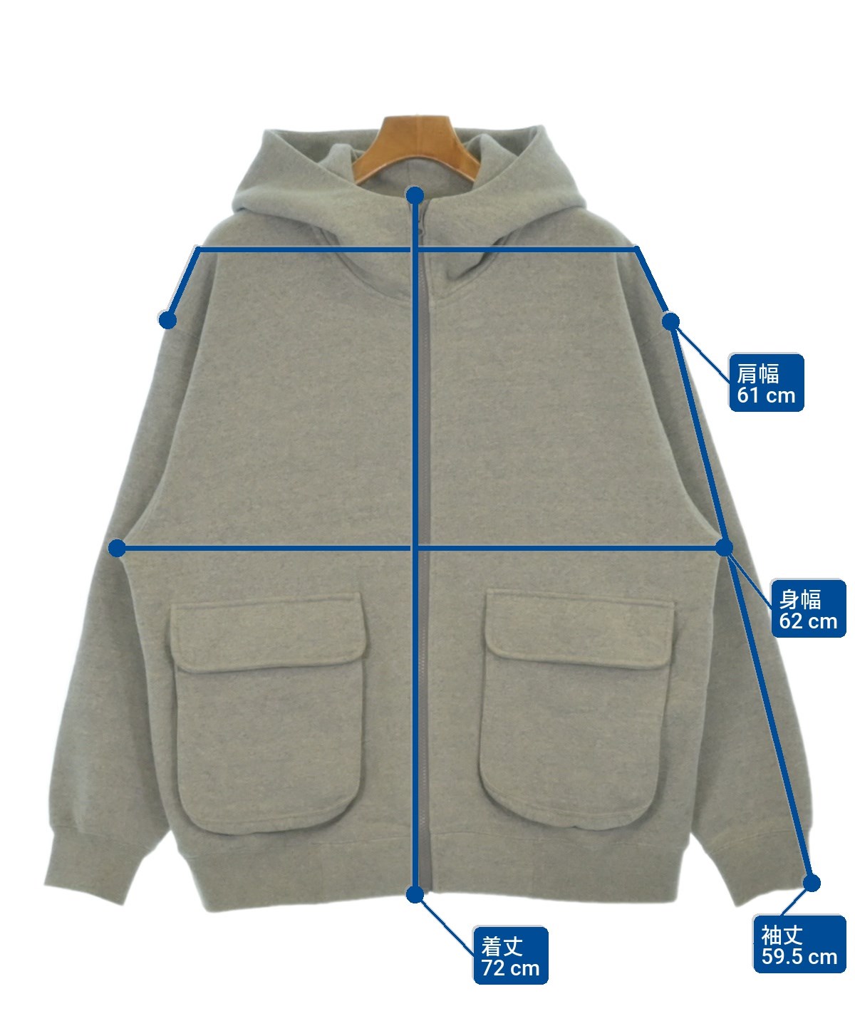 BEAMS T パーカー グレー L 【公式通販】