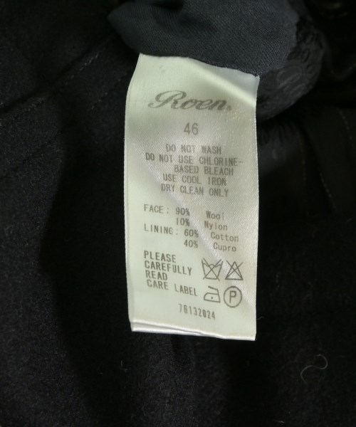 Roen（ロエン）ピーコート 黒 サイズ:46(M位) メンズ/2200622182117