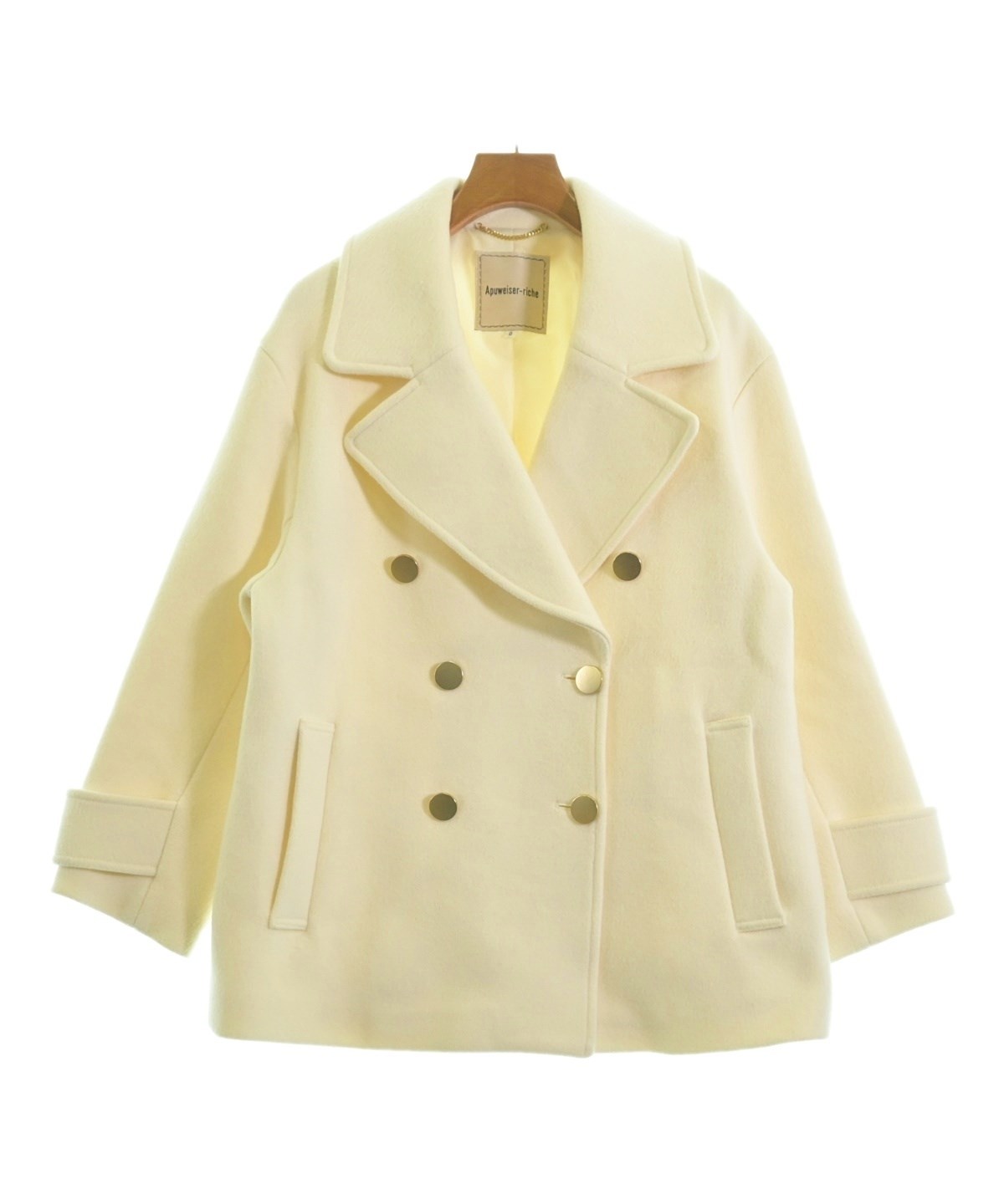 アプワイザーリッシェ　バリエーションピーコート　新品、タグ付き★ Apuweiser-riche（アプワイザーリッシェ）ピーコート 黄 サイズ:0(XS位