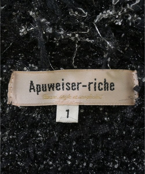 Apuweiser-riche（アプワイザーリッシェ）ノーカラージャケット 黒 サイズ:1(S位) レディース/2200616503010