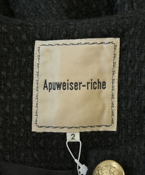 Apuweiser-riche（アプワイザーリッシェ）ノーカラージャケット 黒 サイズ:2(M位) レディース/2200697109019