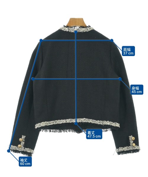 Apuweiser-riche（アプワイザーリッシェ）ノーカラージャケット 黒 サイズ:2(M位) レディース/2200726393037