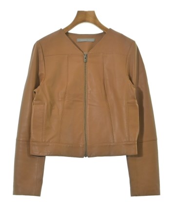 セオリーリュクス　ノーカラーレザージャケット　ブラウン　ベージュ　38 theory luxe（セオリーリュクス）ライダース ベージュ サイズ:38(M位