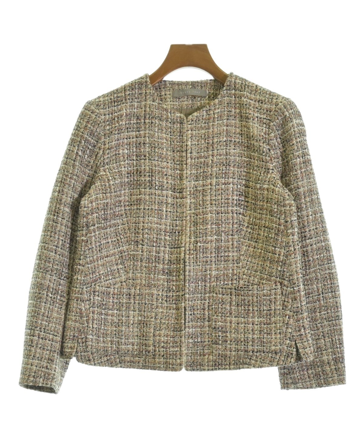 theory luxe 定価4.6万 洗えるジャケット Live2 ベージュ40 theory luxe（セオリーリュクス）ノーカラージャケット ベージュ