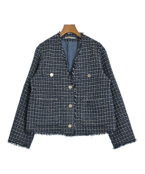 theory luxe(セオリーリュクス)ノーカラージャケット 紺 サイズ:40(M位)/2200686151036