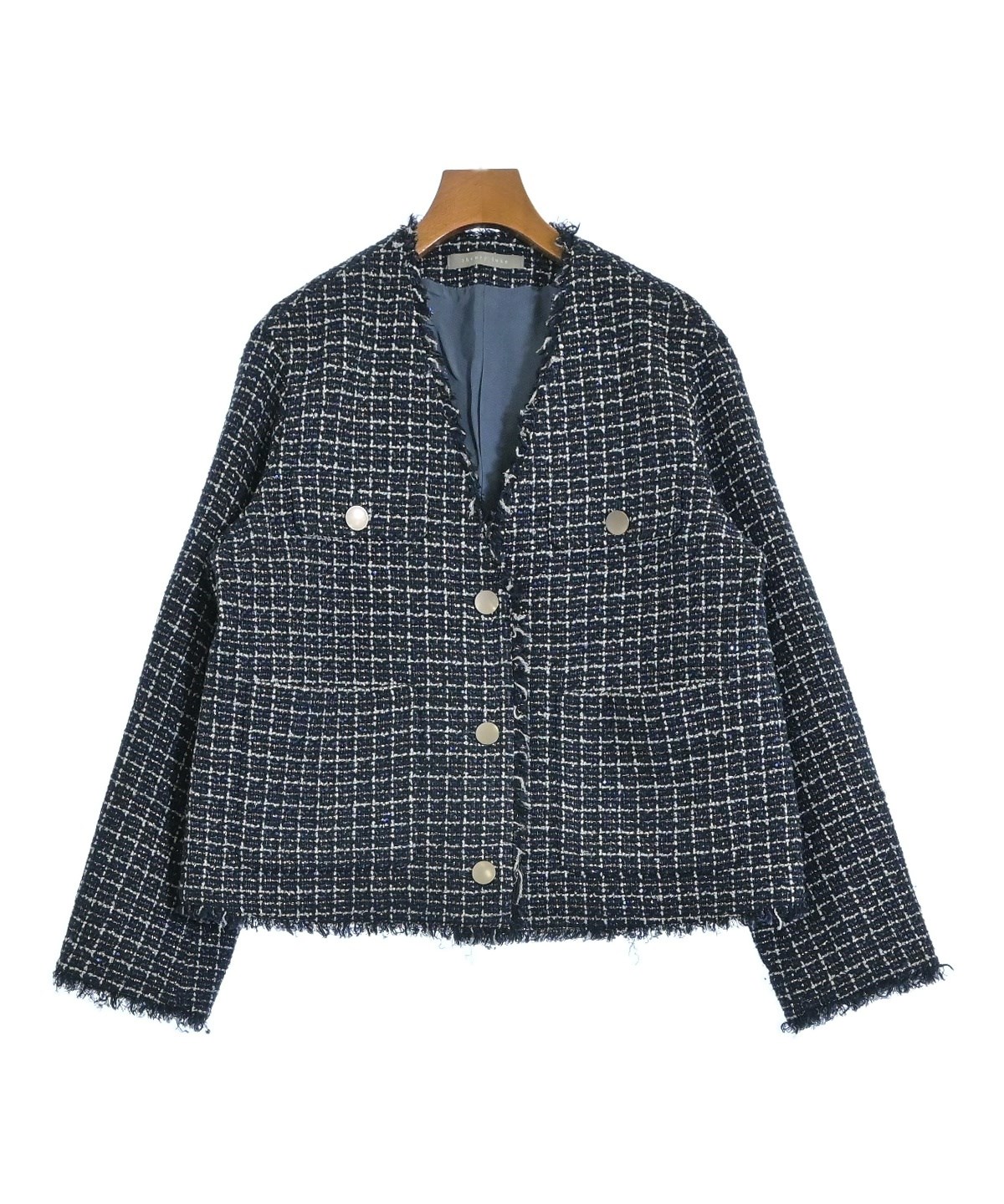 theory luxe（セオリーリュクス）ノーカラージャケット 紺 サイズ:40(M