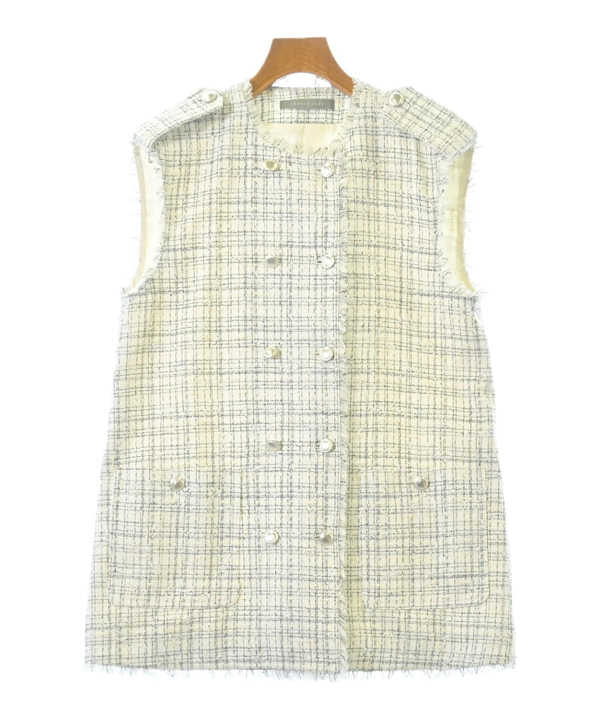 theory luxe（セオリーリュクス）ノーカラージャケット 白 サイズ:38(M