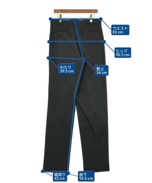 JOHN LAWRENCE SULLIVAN（ジョンローレンスサリバン）スラックス 黒 サイズ:48(L位) メンズ/2200624934011