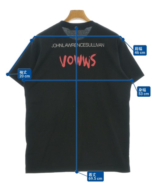 JOHN LAWRENCE SULLIVAN（ジョンローレンスサリバン）Tシャツ・カットソー 黒 サイズ:S メンズ/2200675602020