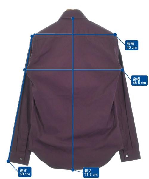 JOHN LAWRENCE SULLIVAN（ジョンローレンスサリバン）カジュアルシャツ 紫 サイズ:34(S位) メンズ/2200662990017