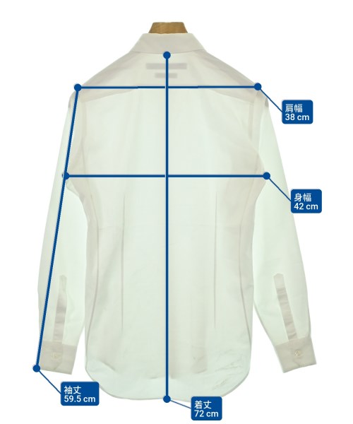 JOHN LAWRENCE SULLIVAN（ジョンローレンスサリバン）カジュアルシャツ 白 サイズ:34(XXS位) メンズ/2200663008032