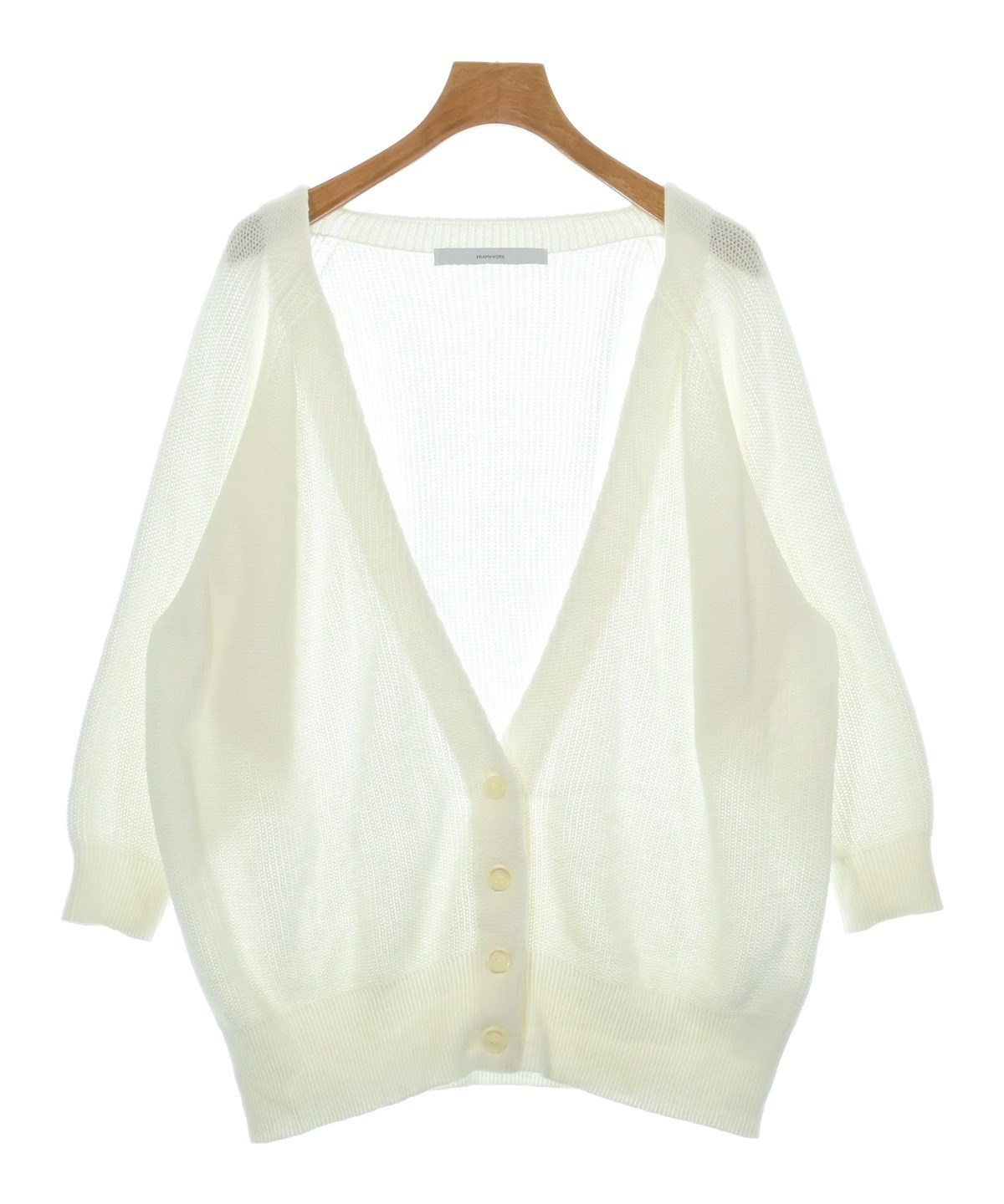 FRAMeWORK（フレームワーク）カーディガン 白 サイズ:F レディース