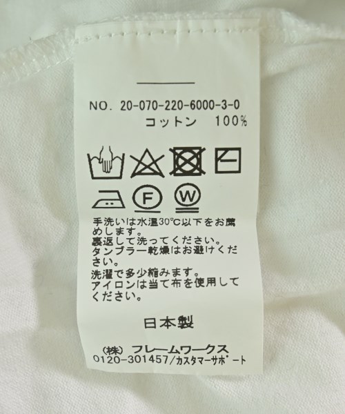 FRAMeWORK（フレームワーク）Tシャツ・カットソー 白 サイズ:F レディース/2200702552113