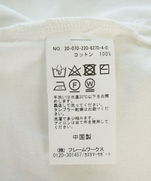 FRAMeWORK（フレームワーク）Tシャツ・カットソー 白 サイズ:F レディース/2200705124454