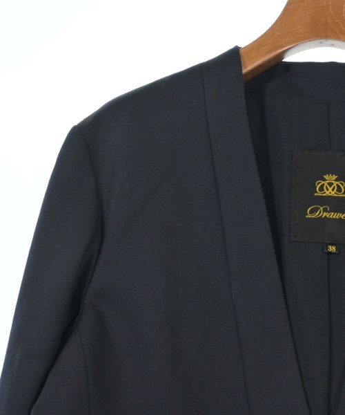 Drawer（ドロワー）ノーカラージャケット 紺 サイズ:38(M位) レディース/2200638013078