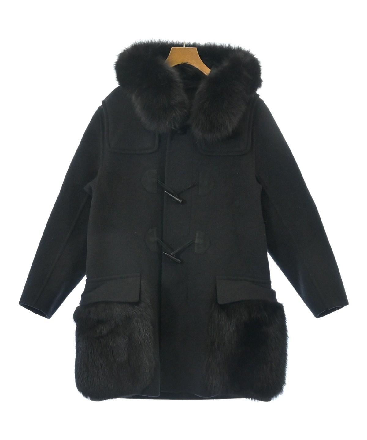 Drawer（ドロワー）ダッフルコート 黒 サイズ:36(S位) レディース