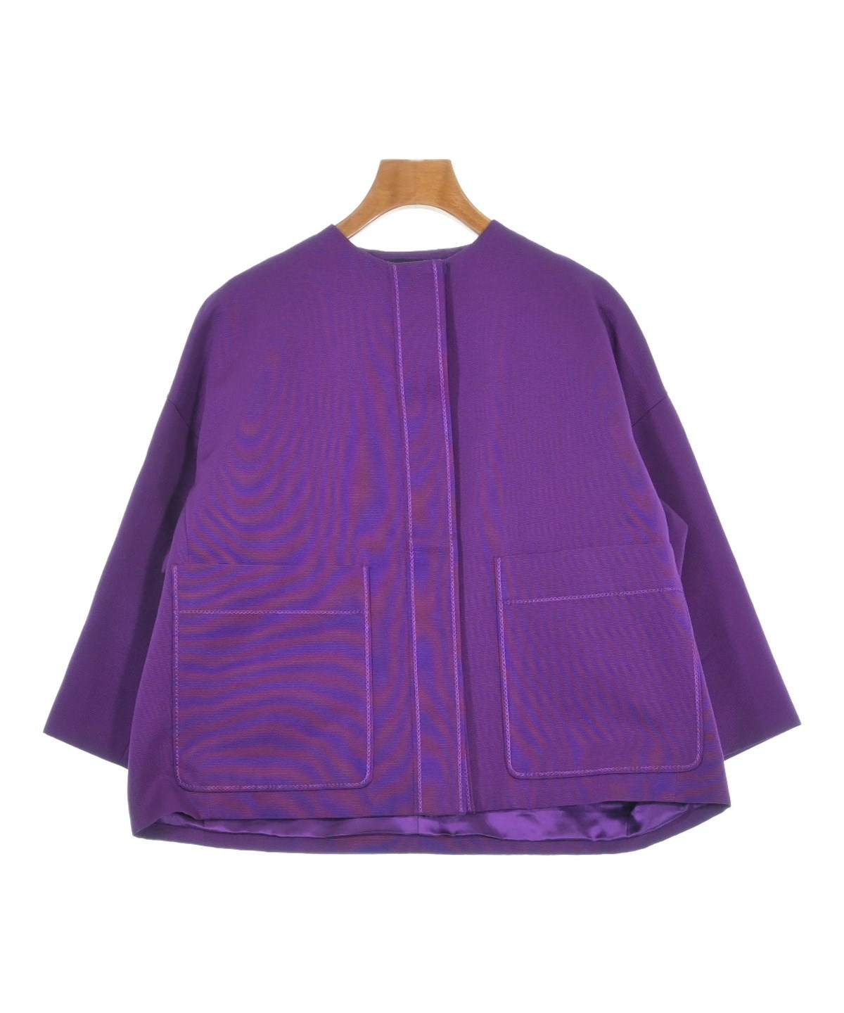 Drawer（ドロワー）ノーカラージャケット 紫 サイズ:36(S位