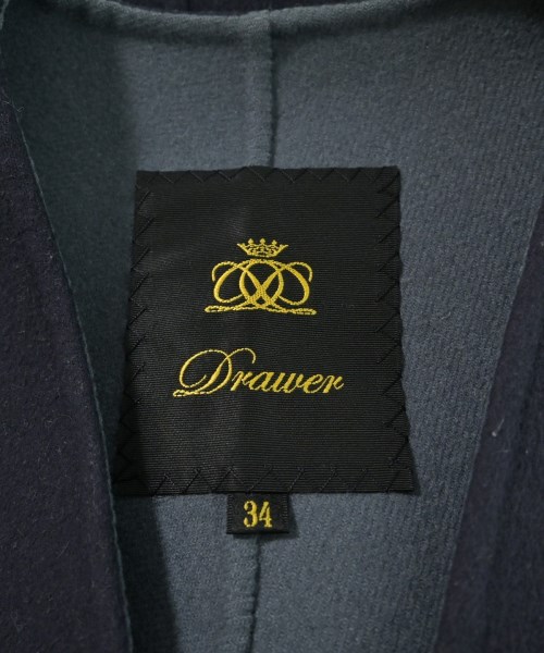 Drawer（ドロワー）ノーカラージャケット 紺 サイズ:34(XS位) レディース/2200673412027