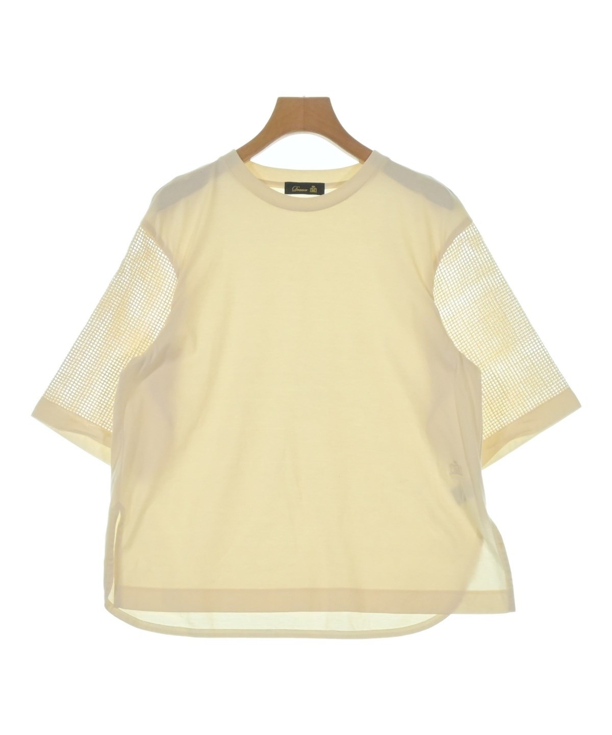 draw drawers バックオープンTシャツ ベージュ draw drawers バック