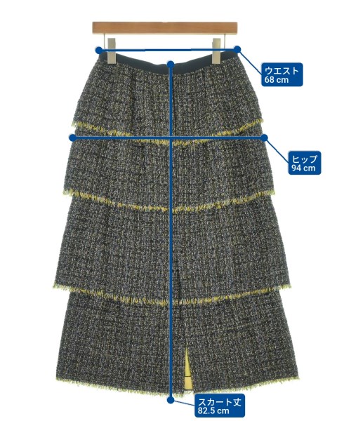 Drawer（ドロワー）ロング・マキシ丈スカート 紺 サイズ:38(M位) レディース/2200653452029