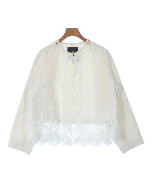 Drawer(ドロワー)ノーカラージャケット 白 サイズ:36(S位)/2200662301011