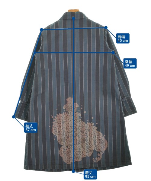 -（ソノタ）ステンカラーコート 青 サイズ:-(S位) メンズ/2200593515013