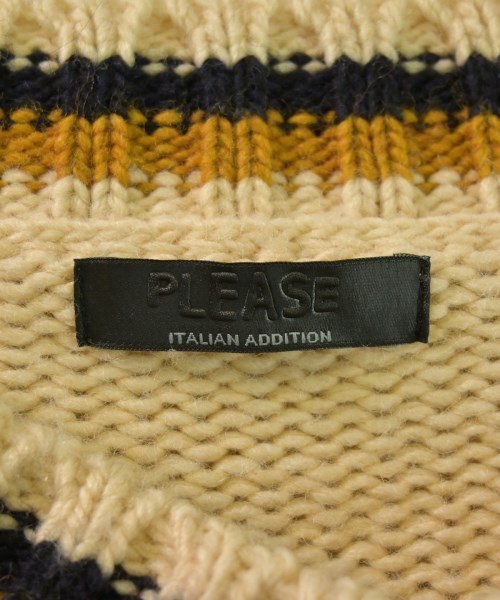 please（プリーズ）ニット・セーター ベージュ サイズ:S メンズ/2200582625020