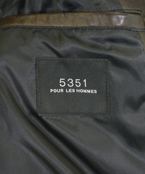 5351 POUR LES HOMMES（５３５１　オム）ライダース 茶 サイズ:46(M位) メンズ/2200714644066