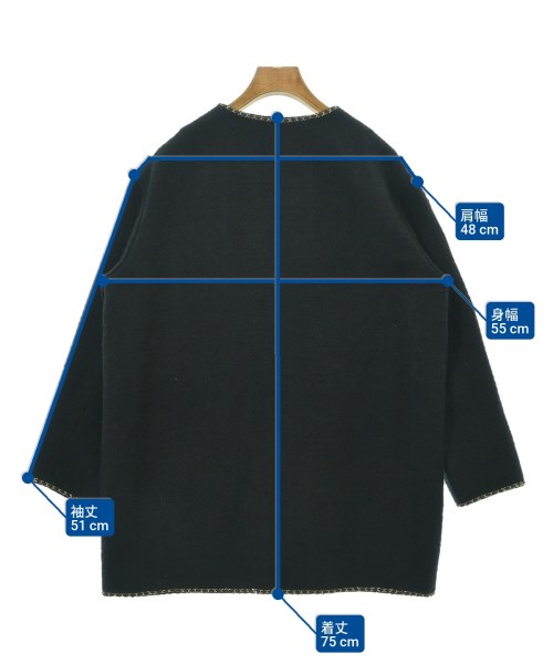 Deuxieme Classe（ドゥーズィエムクラス）ノーカラージャケット 黒 サイズ:F レディース/2200622204017