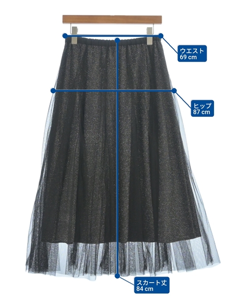 mysty woman（ミスティーウーマン）ロング・マキシ丈スカート 黒 サイズ:F レディース/2200610710148