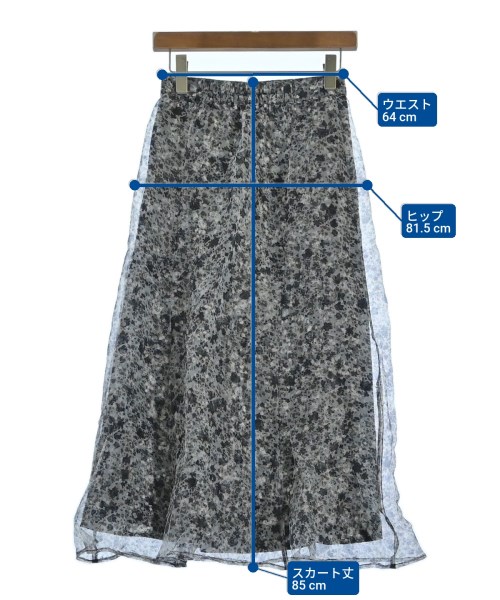 mysty woman（ミスティーウーマン）ロング・マキシ丈スカート グレー サイズ:F レディース/2200659611093