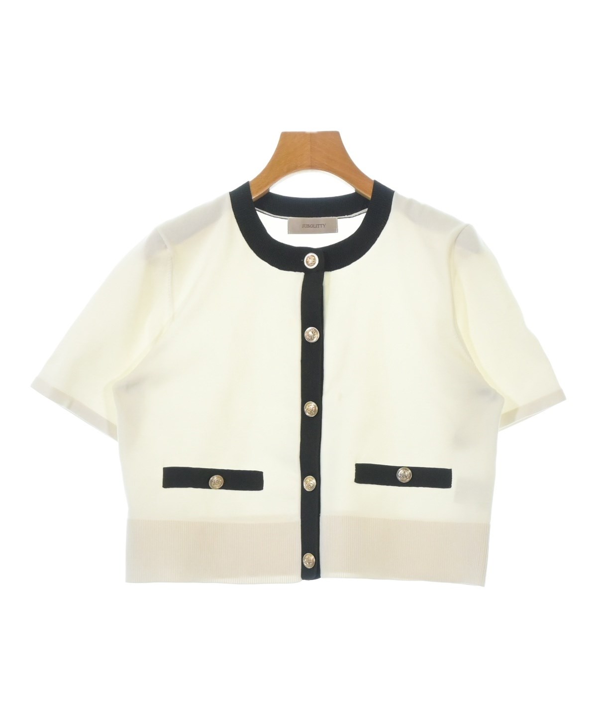 2〜3回着用美品　ジャスグリッティ　JUSGLITY カーディガン　サイズ2 JUSGLITTY（ジャスグリッティ）カーディガン 白 サイズ:2(M位