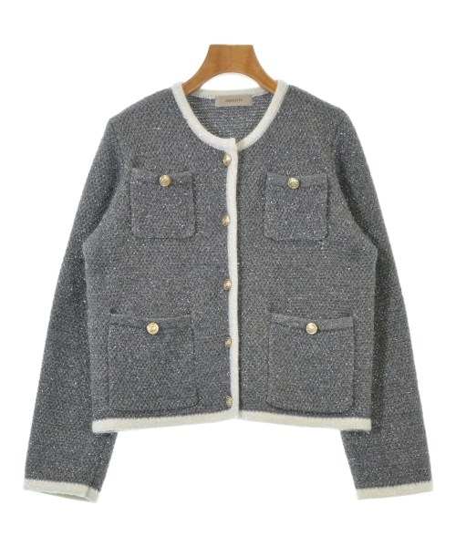 JUSGLITTY(ジャスグリッティ)ノーカラージャケット グレー サイズ:2(M位)/2200658736049