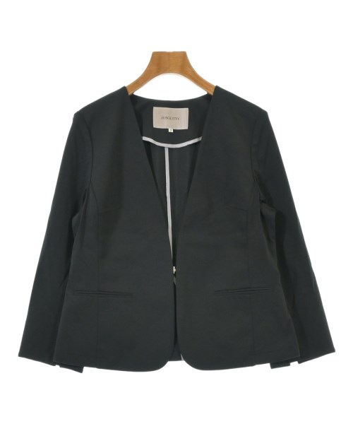 JUSGLITTY(ジャスグリッティ)ノーカラージャケット 黒 サイズ:2(M位)/2200662123286