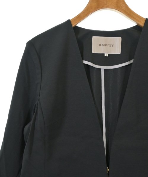 JUSGLITTY（ジャスグリッティ）ノーカラージャケット 黒 サイズ:2(M位) レディース/2200662123286