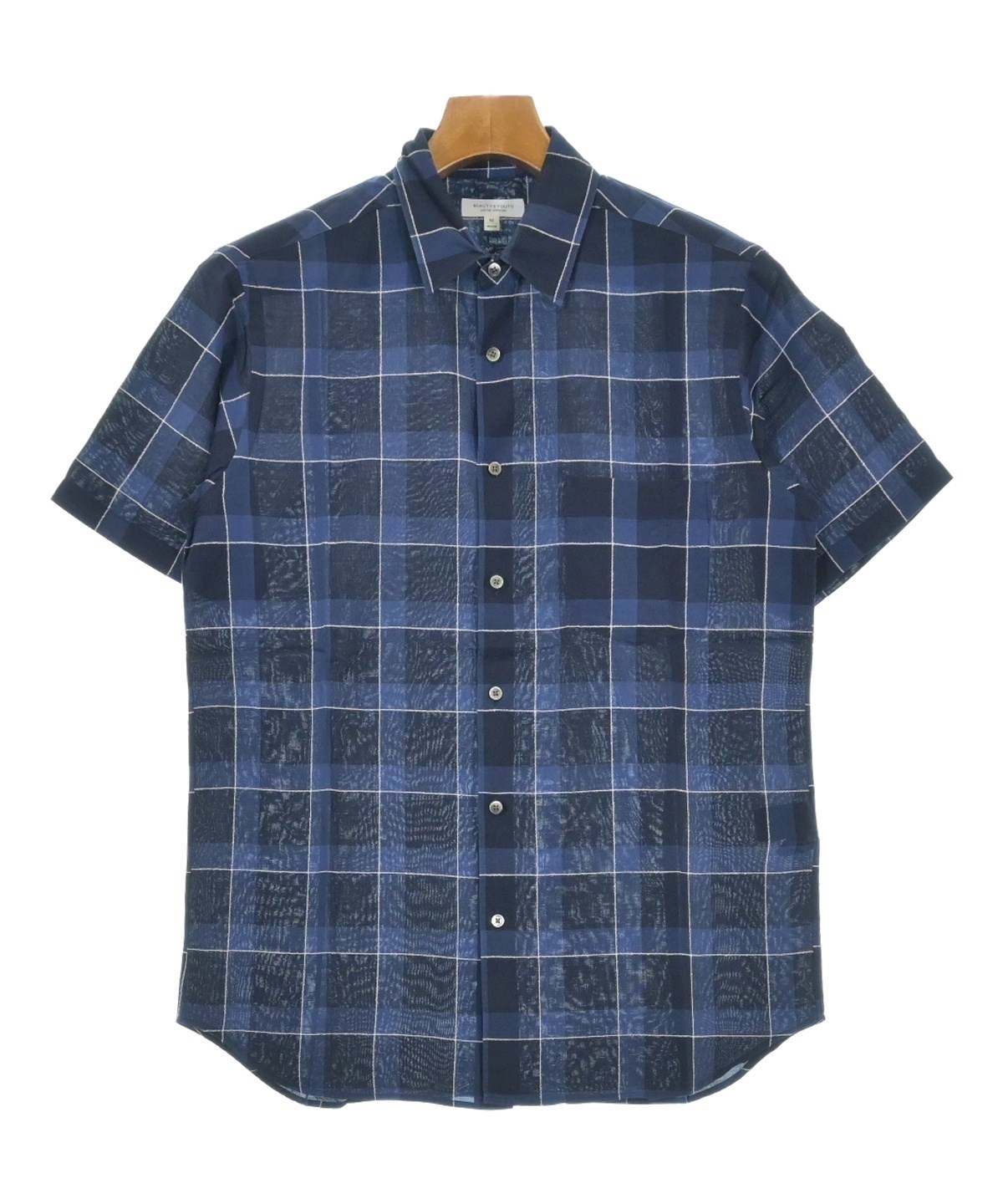 新品BEAUTY&YOUTH ネイビー 半袖シャツ L ビームス アローズ BEAUTY＆YOUTH UNITED ARROWS 「BEAUTY&YOUTH ARROWS」 半袖