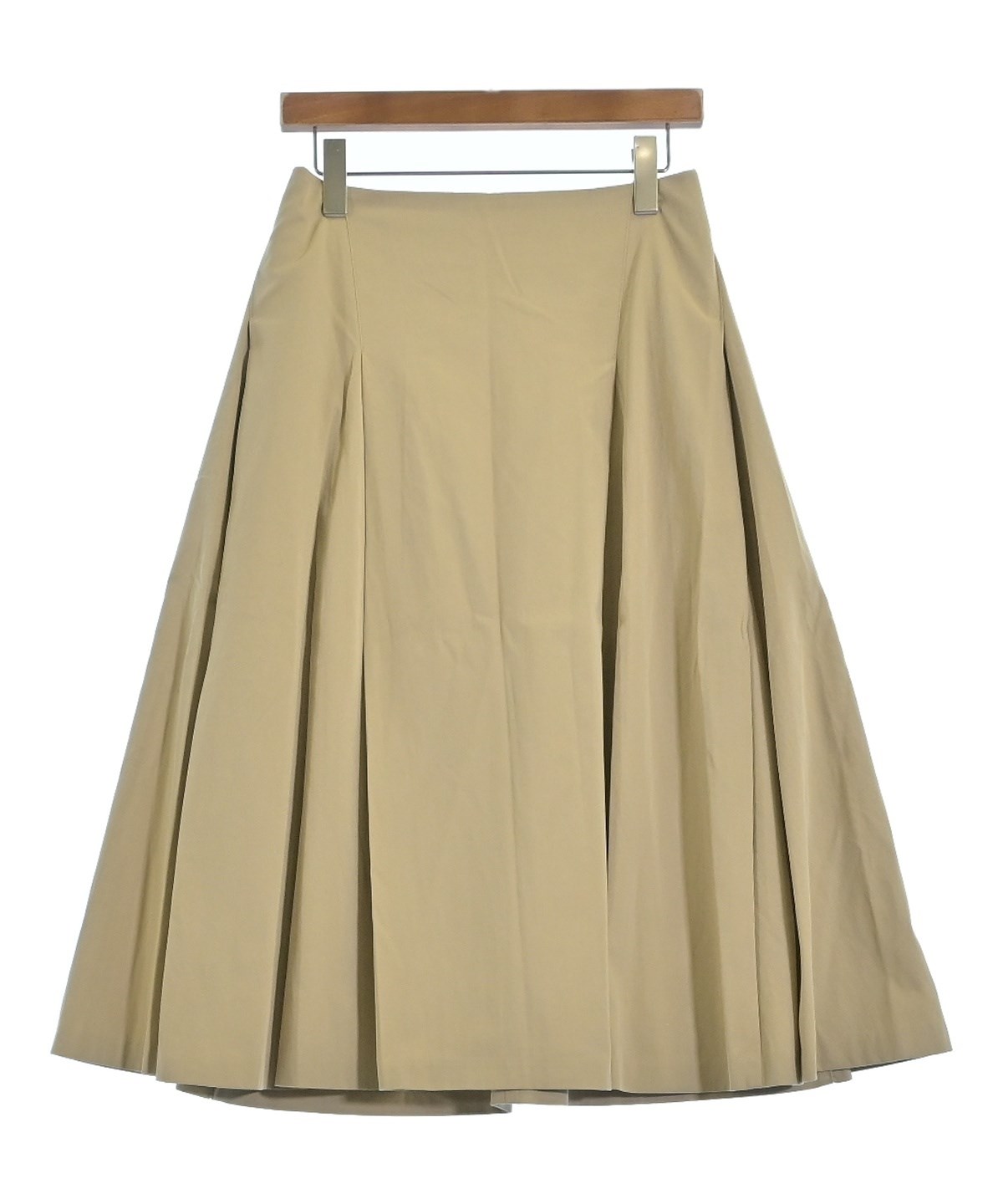 【中古】アドーア ADORE 22SS コットンナイロングログランスカート フレアスカート ロング 38 ベージュ ADORE（アドーア）ロング・マキシ丈スカート ベージュ サイズ:38(M位