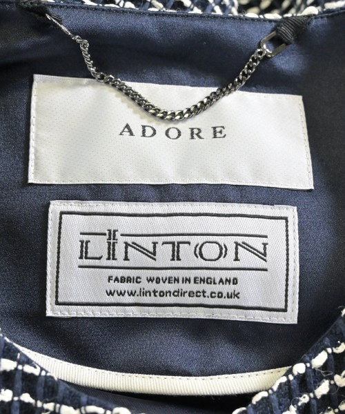 ADORE（アドーア）ノーカラージャケット 紺 サイズ:38(M位) レディース/2200696634017