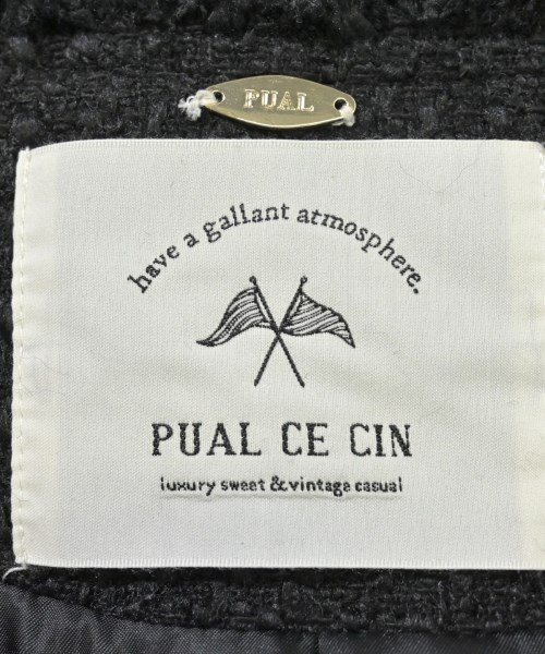 pual ce cin（ピュアルセシン）ノーカラージャケット 黒 サイズ:F レディース/2200608706023