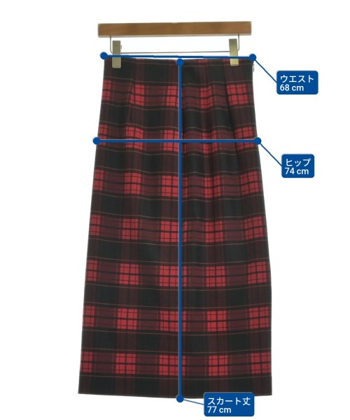 Unaca（アナカ）ロング・マキシ丈スカート 赤 サイズ:38(M位) レディース/2200629374225