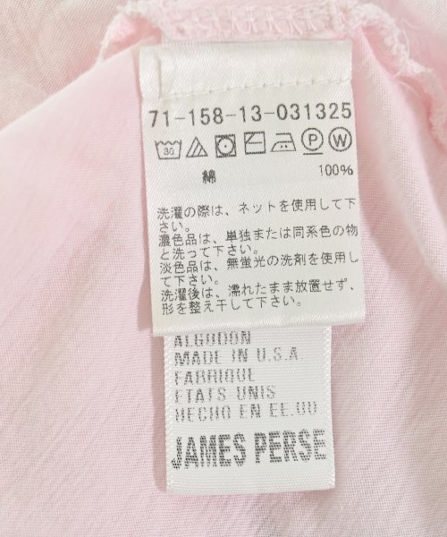 JAMES PERSE（ジェームスパース）ノースリーブ ピンク サイズ:0(S位) レディース/2200712678018