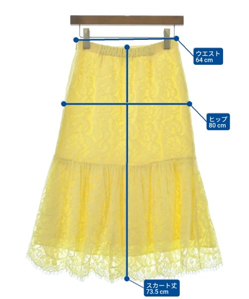 MARILYN MOON（マリリンムーン）ロング・マキシ丈スカート 黄 サイズ:-(S位) レディース/2200629088061