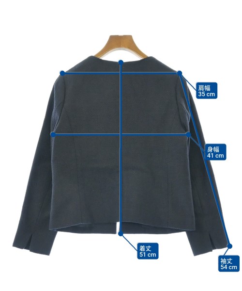 Simplicite（シンプリシテ）ノーカラージャケット 紺 サイズ:S レディース/2200620578011