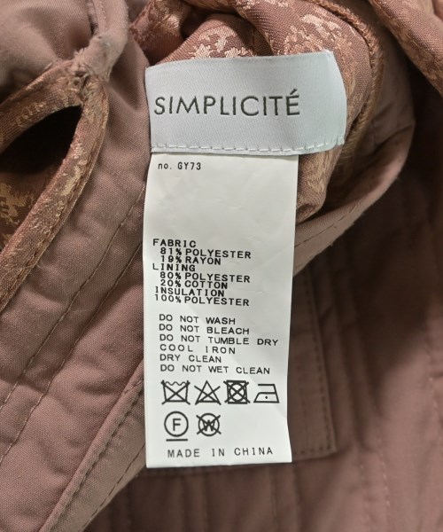 Simplicite（シンプリシテ）カジュアルジャケット ピンク サイズ:-(M位) レディース/2200623620038