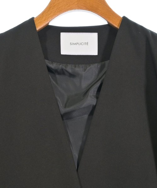 Simplicite（シンプリシテ）ノーカラージャケット 黒 サイズ:F レディース/2200650420038