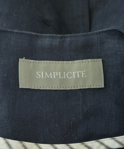 Simplicite（シンプリシテ）ノーカラージャケット 紺 サイズ:S レディース/2200659969095